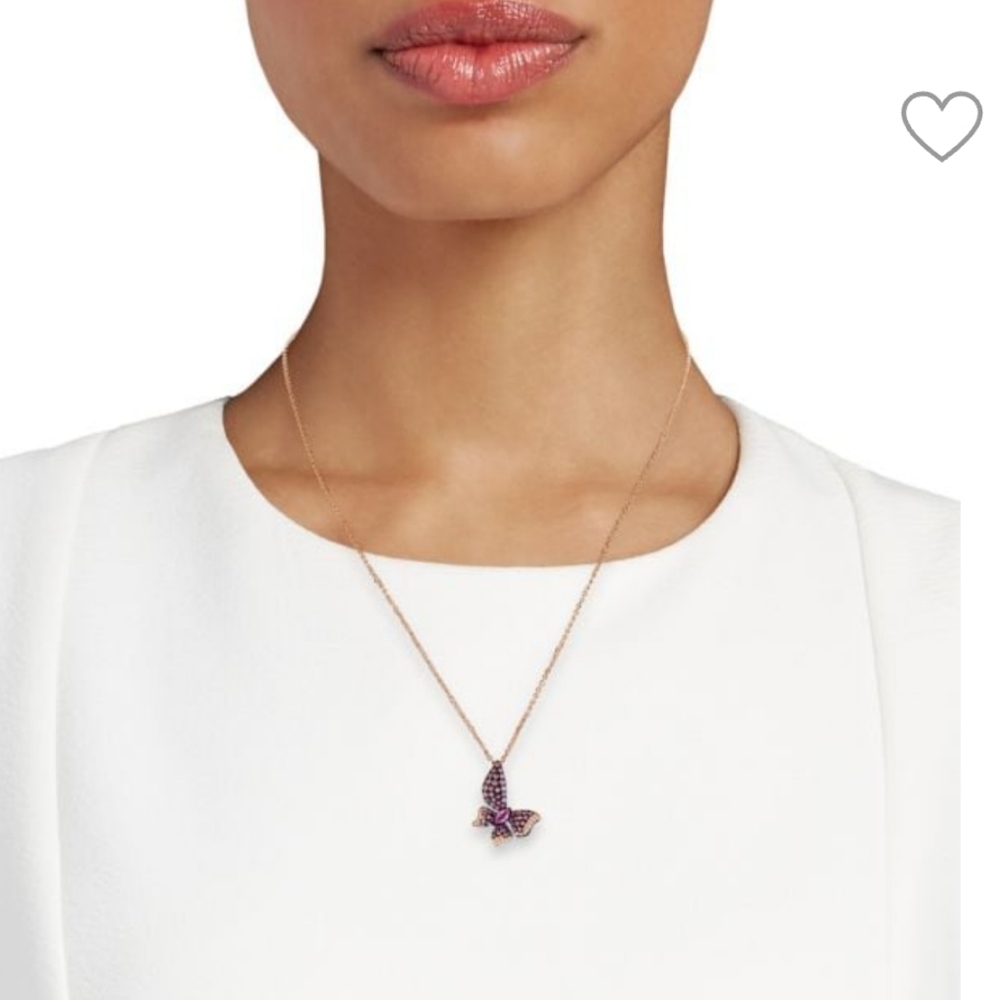 14K rose gold, pink sapphire & diamond necklace. Made in USA 🇺🇸